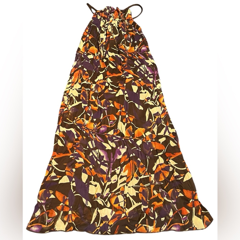 Xhilaration Halter Sundress Mini Sz XS Abstract Print Whimiscal Fairy Rosette